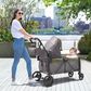 Delta Jeep Sport All-Terrain Stroller Wagon in Grey and Olive Green, , large
