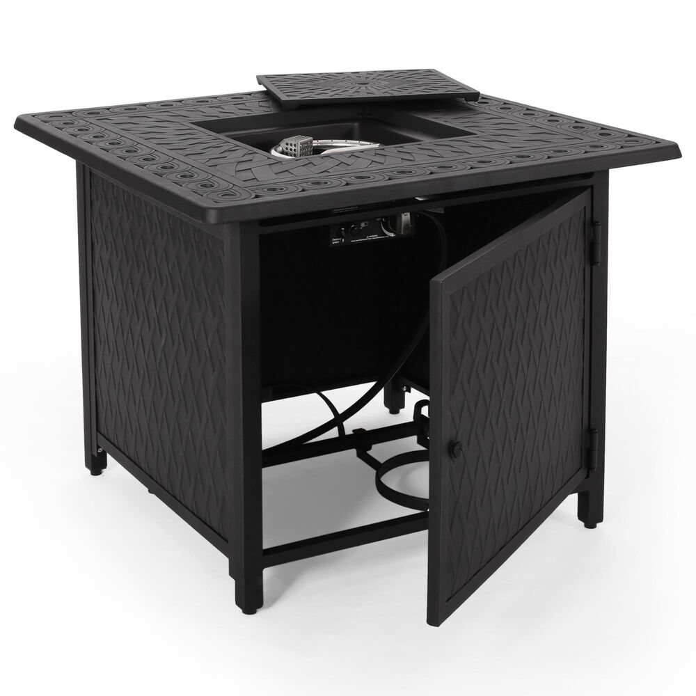 Noble House Aspen Square Fire Pit in Matte Black, , large