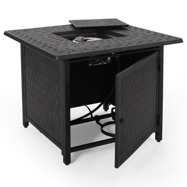 Noble House Aspen Square Fire Pit in Matte Black, , large