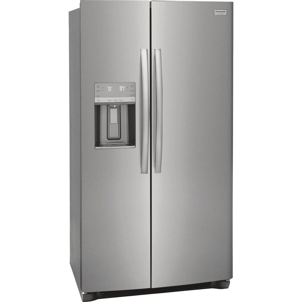 Frigidaire Gallery 4 PC Kitchen Package with 25.6 Cu. Ft. 36&quot; Standard Depth Side-by-Side Refrigerator, 30&quot; Front Control Electric Range with Total Convection, 1.9 Cu. Ft. OTR Microwave with Sensor, and 24&quot; Built-In Dishwasher , , large
