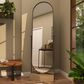 Maple and Jade 67" Oval Floor Mirror with Wood Base in Black and Brown, , large