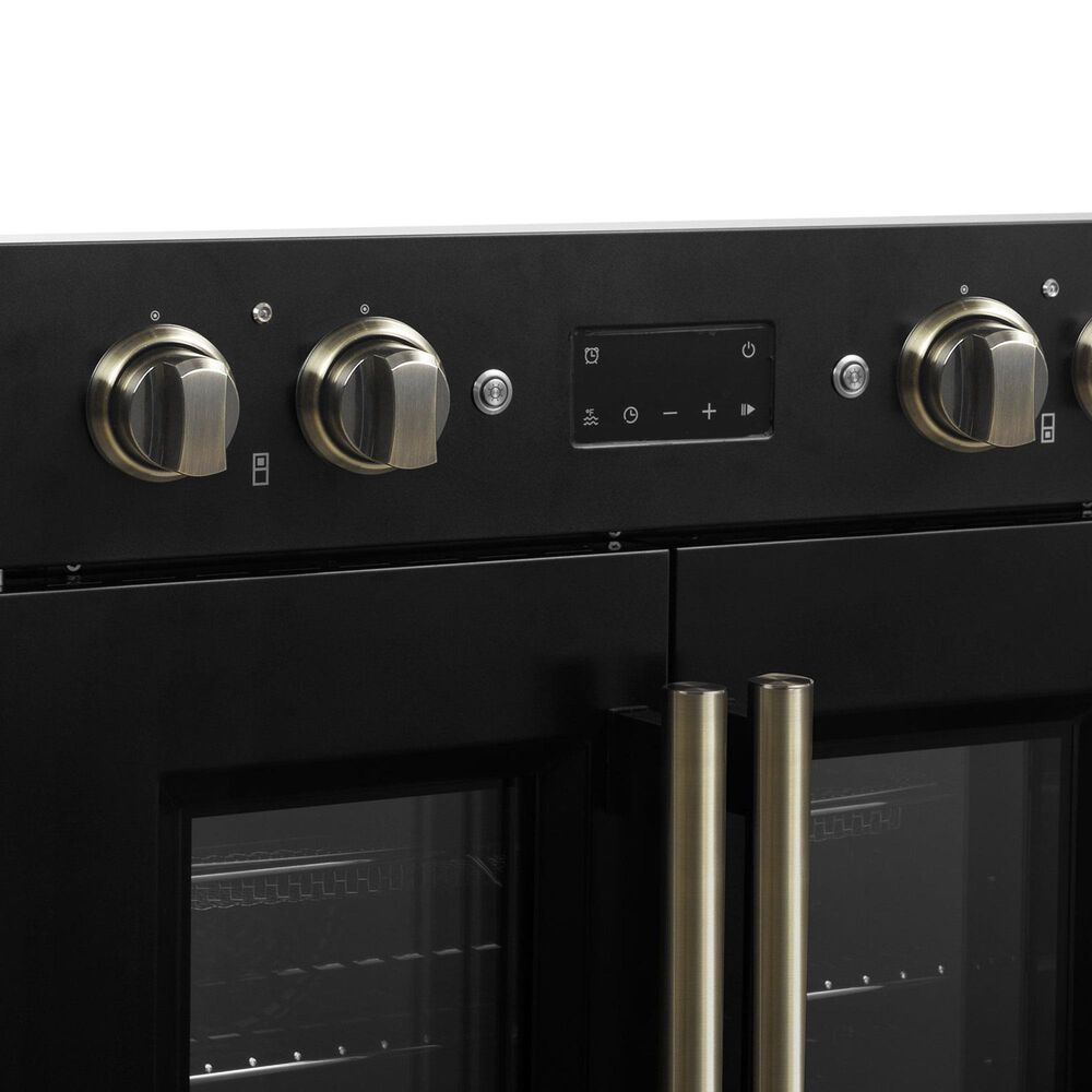 Forno Asti 30" Double Electric Wall Oven with Upper French Door in Black, , large
