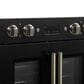 Forno Asti 30" Double Electric Wall Oven with Upper French Door in Black, , large