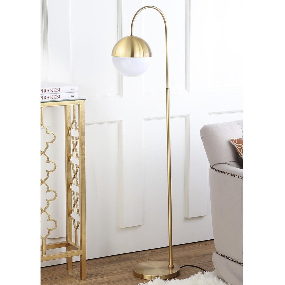 Safavieh Jonas 55.5" Floor Lamp in Brass Gold, , large