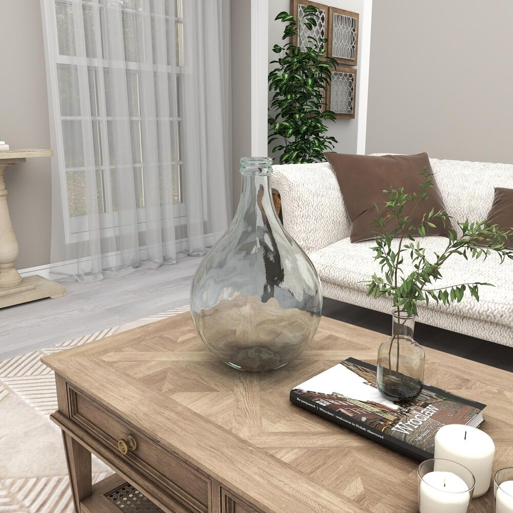 Maple and Jade 17&quot; x 11&quot; Farmhouse Glass Vase in Clear, , large