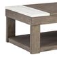 Ashley Loyaska Lift-Top Cocktail Table in Grayish Brown and White, , large