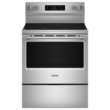 Maytag 5.3 Cu. Ft. Freestanding Electric Range with Steam Clean in Stainless Steel, , large