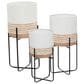 Maple and Jade Indoor/Outdoor Planter with Removable Stand in White, Light Brown, Gray and Matte Black (Set of 3), , large