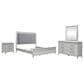 Belle Furnishings Reflections 4-Piece King Upholstered Bedroom Set in Pearl White and Rhinestone, , large