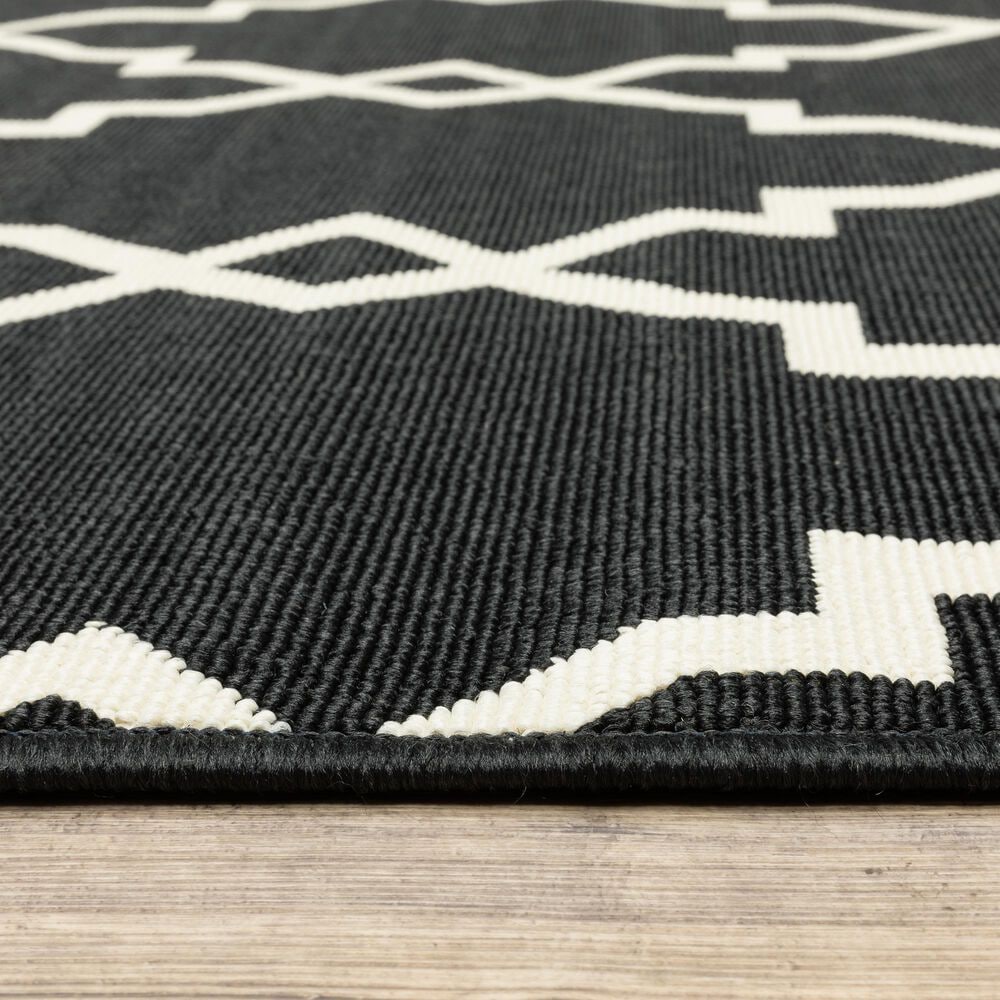 Oriental Weavers Marina 7763K 2&#39;3&quot; x 7&#39;6&quot; Black and Ivory Runner, , large