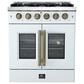 Forno Galiano 30" Freestanding French Door Gas Range in White, , large