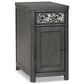 Furniture of America Piez Chair Side Table in Ash Gray and Stainless Steel, , large