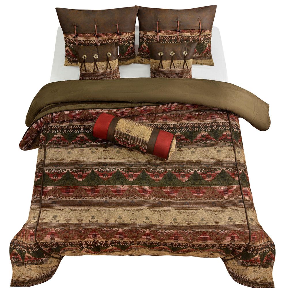 HiEnd Accents Sierra 5-Piece Twin Comforter Set in Red, Brown and Tan, , large