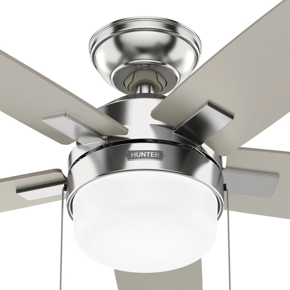 Hunter Anisten 44" Indoor Ceiling Fan with LED Light in Brushed Nickel, , large