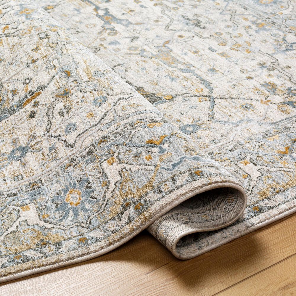 Surya Dresden Taupe, Off-White, Dusty Sage, Deep Teal, Olive, Light Gray and Mustard 2'7" x 10' Runner, , large