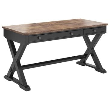 Ashley Wildenauer Home Office Desk in Rich Brown and Warm Satin Black, , large