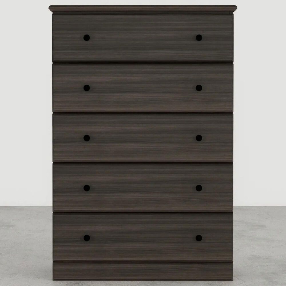 Lemoore Big Chester 5-Drawer Chest in Grey Walnut, , large