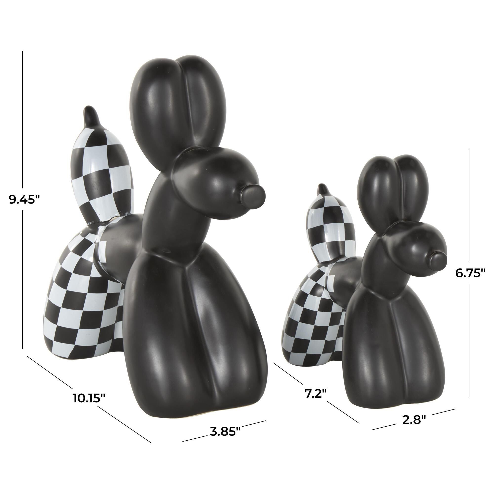 Balloon Dog 置物 2体セット Maple and Jade 2-Piece Dog Balloon Decorative Sculpture Set with