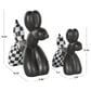 Maple and Jade 2-Piece Dog Balloon Decorative Sculpture Set with Checkered Accents in Matte Black and White, , large