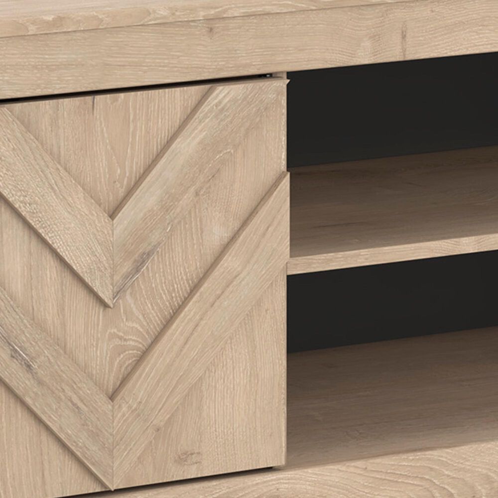 Ashley Cayboni 71&quot; Large TV Stand with Fireplace Option in Tan, , large