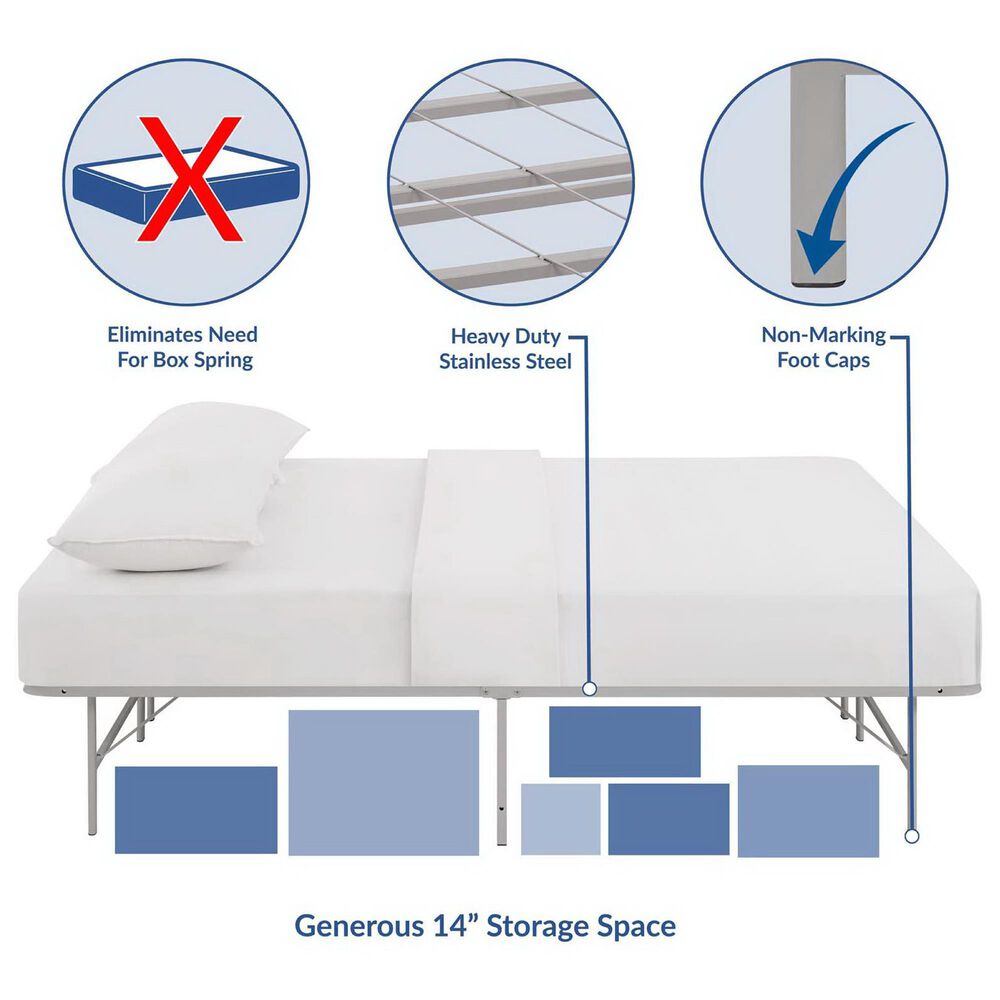 Modway Horizon Platform Queen Bed Frame in Gray, , large