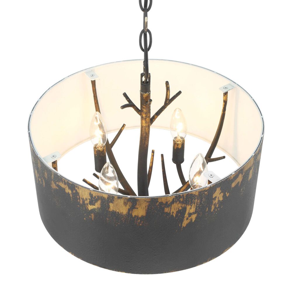 Golden Lighting Arboreal 4-Light Pendant in Antique Black, , large