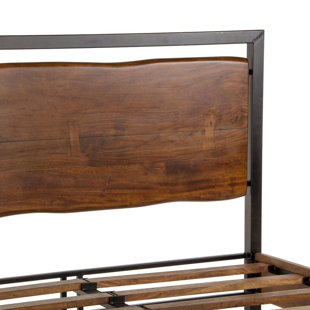 Home Trends &amp; Design Aspen Queen Platform Bed in Walnut and Antique Zinc, , large