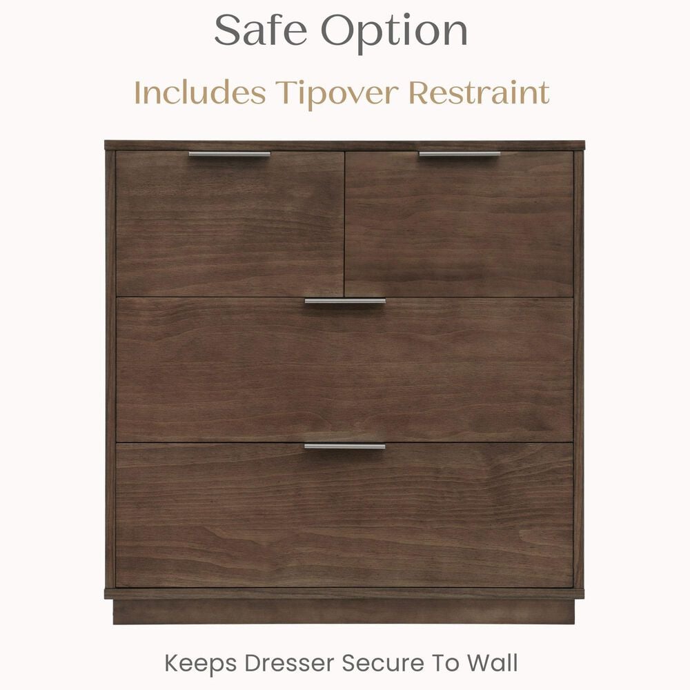 Delta Children Forever 4-Drawer Dresser with Changing Top in Teak Brown, , large