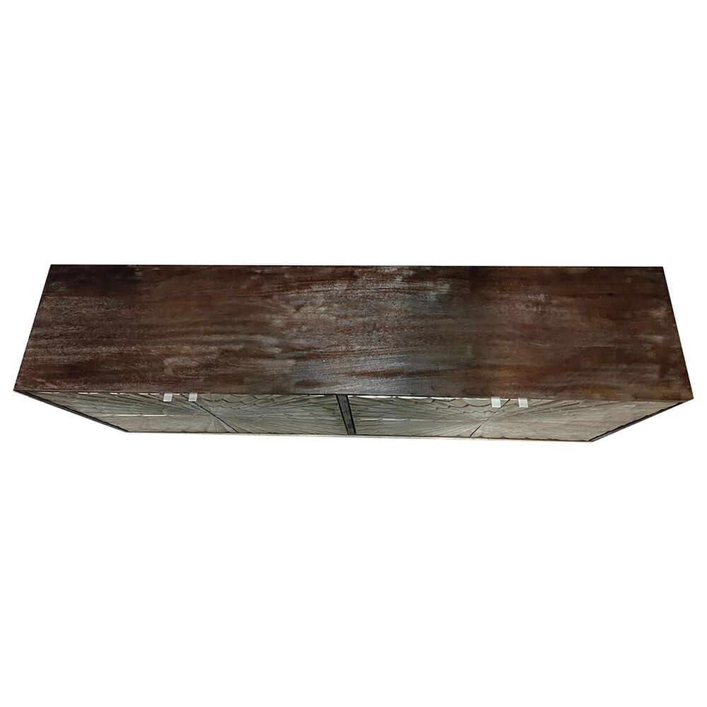 Simeon Collection Crossings Palace 78&quot; TV Console in Silver Clad and Antique Walnut, , large
