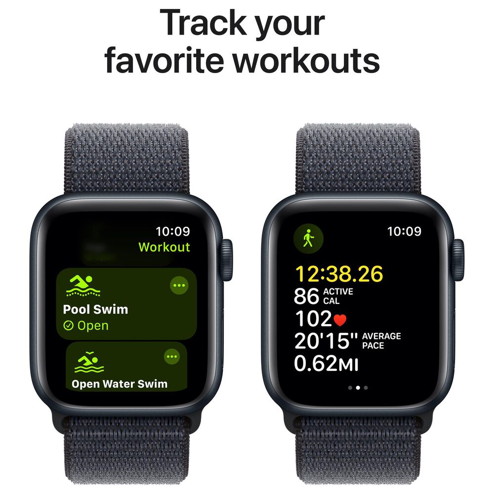 Apple Watch SE GPS 40mm Midnight Aluminum Case with Ink Sport Loop, , large