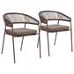 Zuo Modern Skye Outdoor Dining Chair in Brown (Set of 2), , large