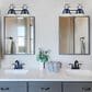 Golden Lighting Duncan 2-Light Bath Vanity with Navy Shades in Pewter, , large
