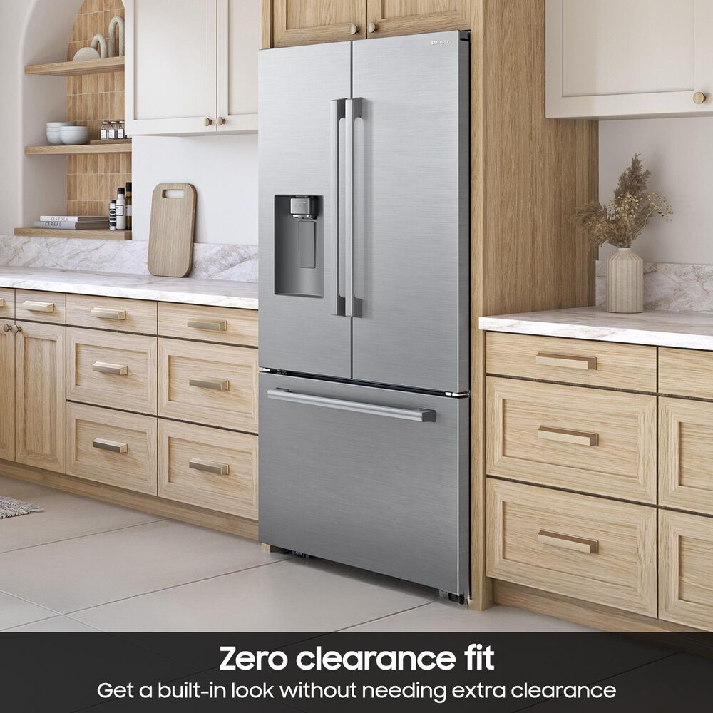 Samsung Bespoke AI 24 Cu. Ft. French Door Refrigerator with Zero Clearance Fit and Sphere Ice in Fingerprint Resistant Stainless Steel, , large