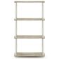 HOMLUX Turn-N-Tube 4-Tier Corner Open Storage Bookshelf in Sonoma Oak and White, , large
