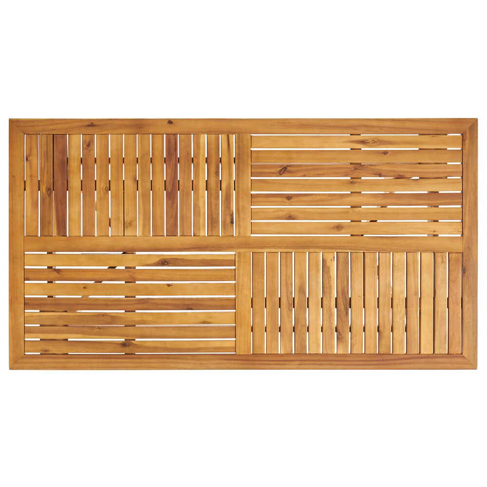 Hearth and Haven Hermosa 7-Piece Outdoor Dining Set with Cream Cushion in Teak, , large