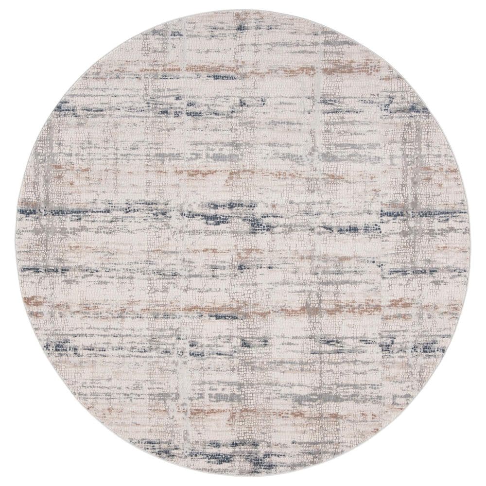 Safavieh Invista 6"7" Round Cream and Grey Area Rug, , large