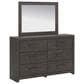 Ashley Prendonea 6-Drawer Dresser and Mirror in Charcoal, , large