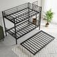 Hearth and Haven Twin Metal Bunk Bed with Trundle Ladder and Full-Length Guardrail in Black, , large
