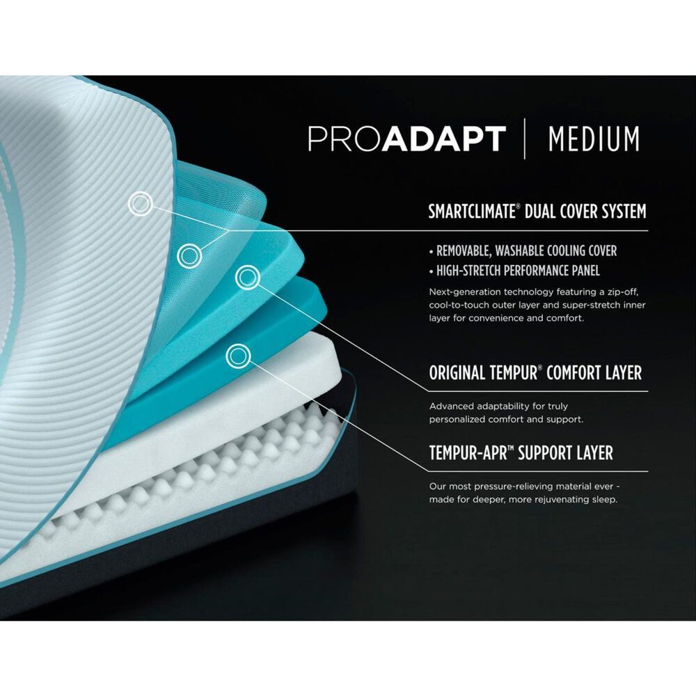 Tempur-Pedic TEMPUR-PROADAPT Medium King Mattress with Low Profile Box Spring, , large