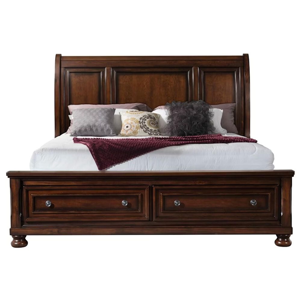 Mayberry Hill Kingston King Storage Bed in Dark Walnut, , large