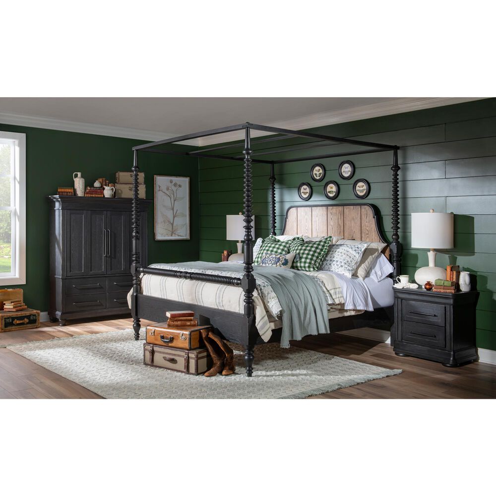 Legacy Classic Vintage Market 2-Drawer Nightstand in Kettle Black with AC Outlets and USB Ports, , large