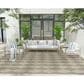 Nourison Positano Geometric Light Grey 9" x 12" Indoor/Outdoor Area Rug, , large