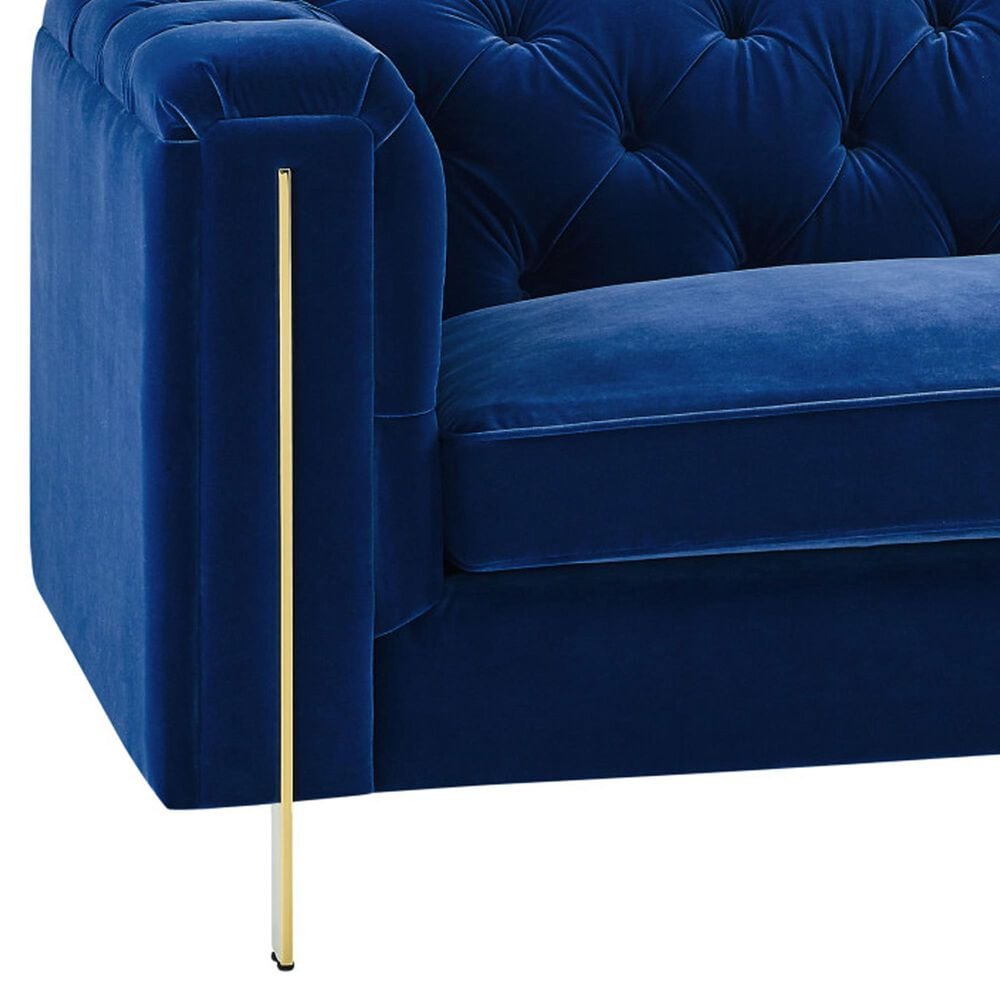 Steve Silver Charlene Stationary Sofa in Sapphire Blue Velvet, , large