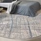 Nourison Rush 8" Round Ivory and Blue Area Rug, , large