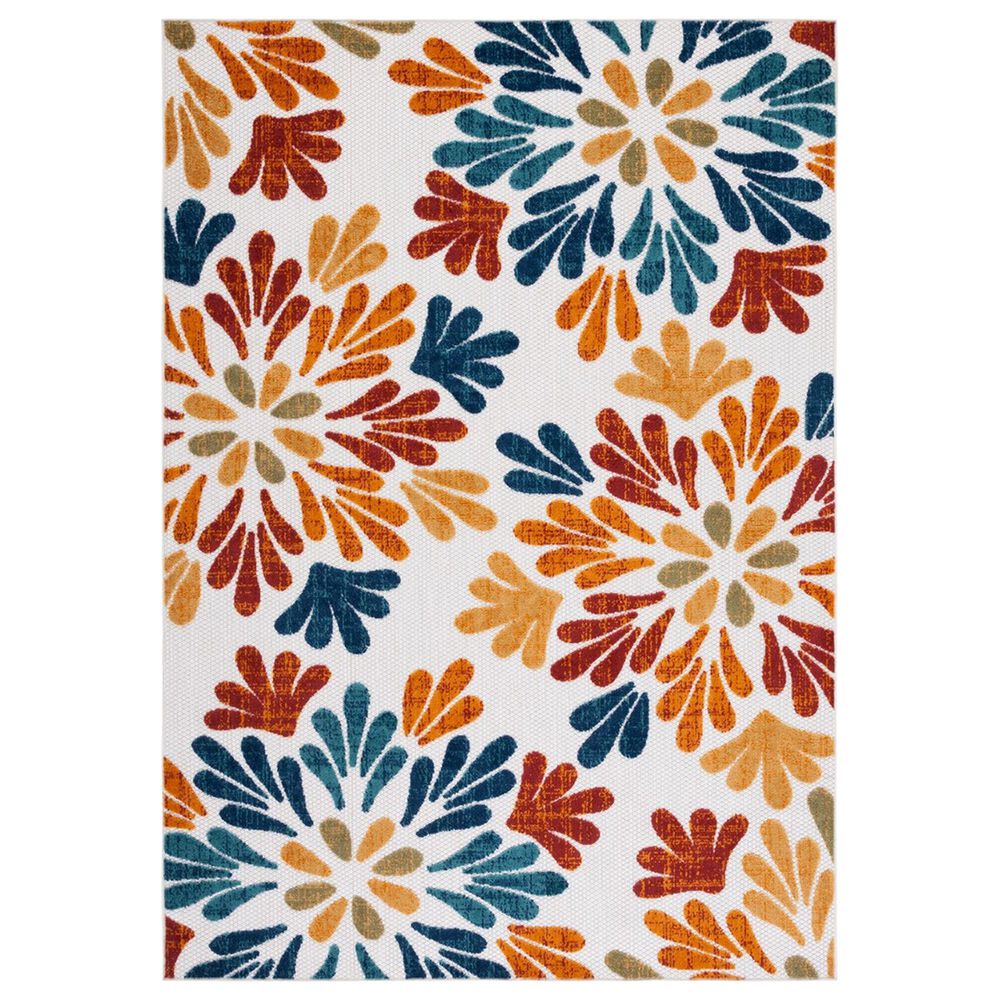 Safavieh Cabana CBN800A 4" x 6" Creme and Red Indoor/Outdoor Area Performance Rug, , large