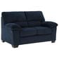 Ashley SimpleJoy Stationary Loveseat in Navy, , large