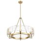 Golden Lighting Aenon 6-Light Wide Chandelier with Hammered Water Glass Shade in Brushed Champagne Bronze, , large