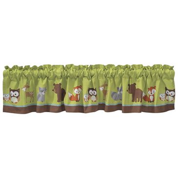 Lambs and Ivy Window Valance in Green, Brown and Blue, , large