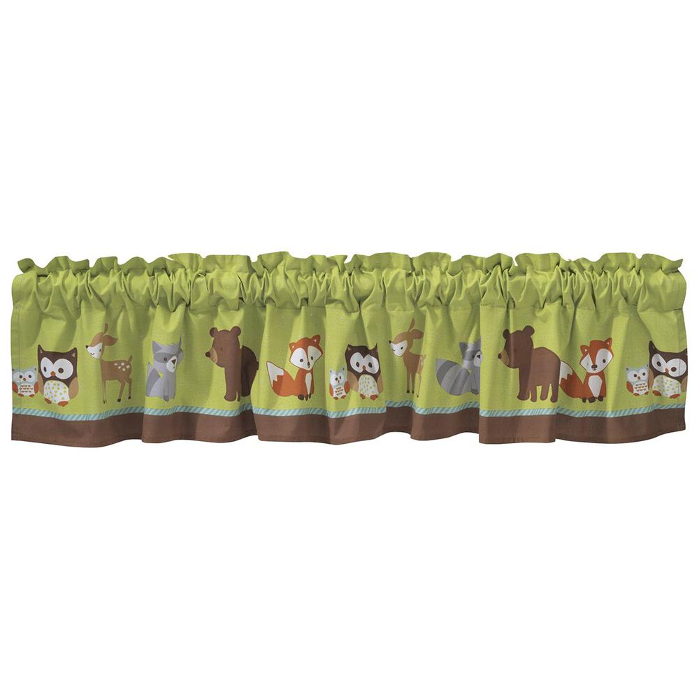 Lambs and Ivy Window Valance in Green, Brown and Blue, , large