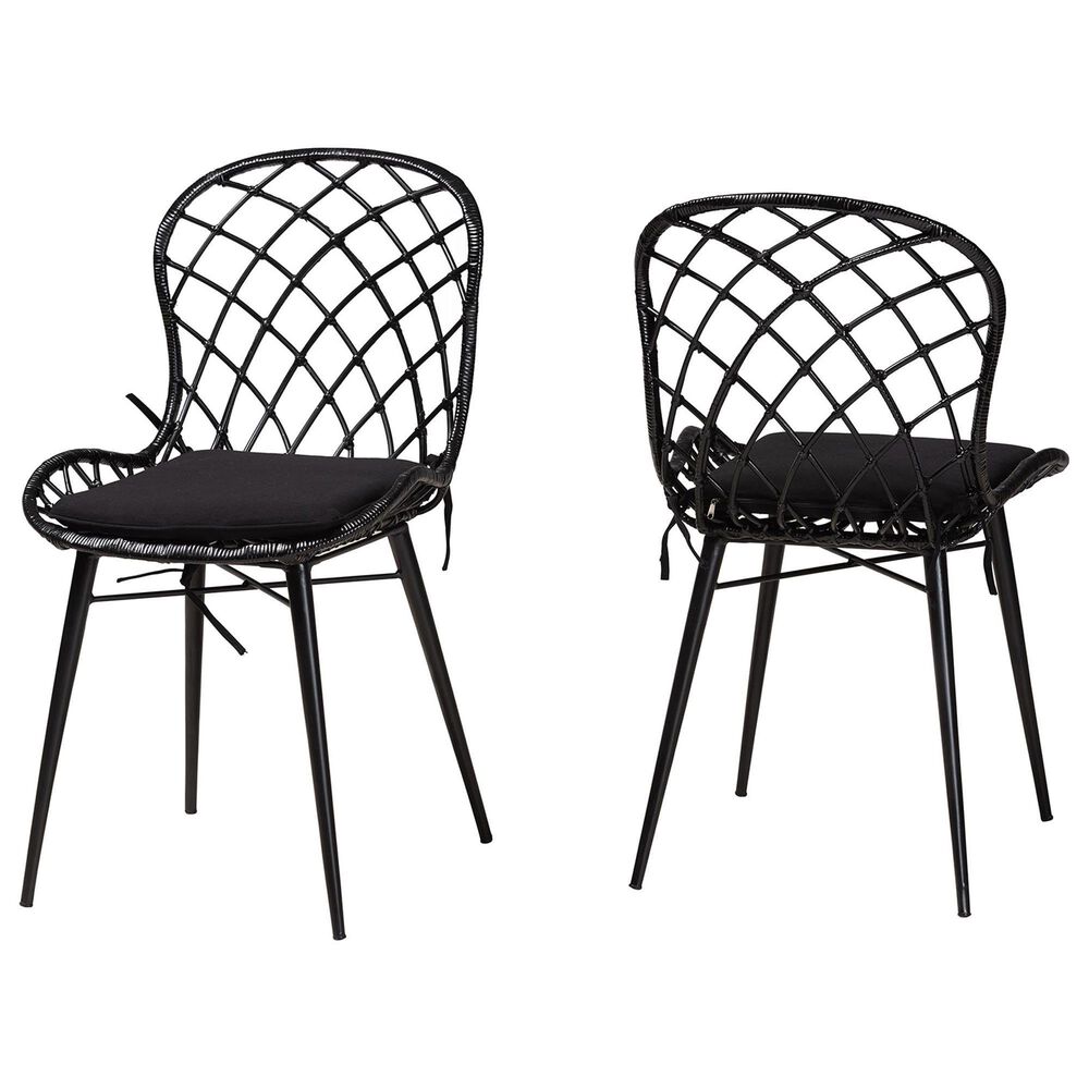 Baxton Studio Sabelle Side Chair in Black (Set of 2), , large